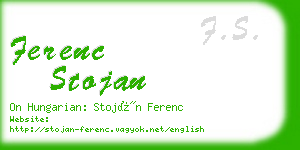 ferenc stojan business card